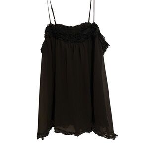 Black Ruffled Babydoll Top